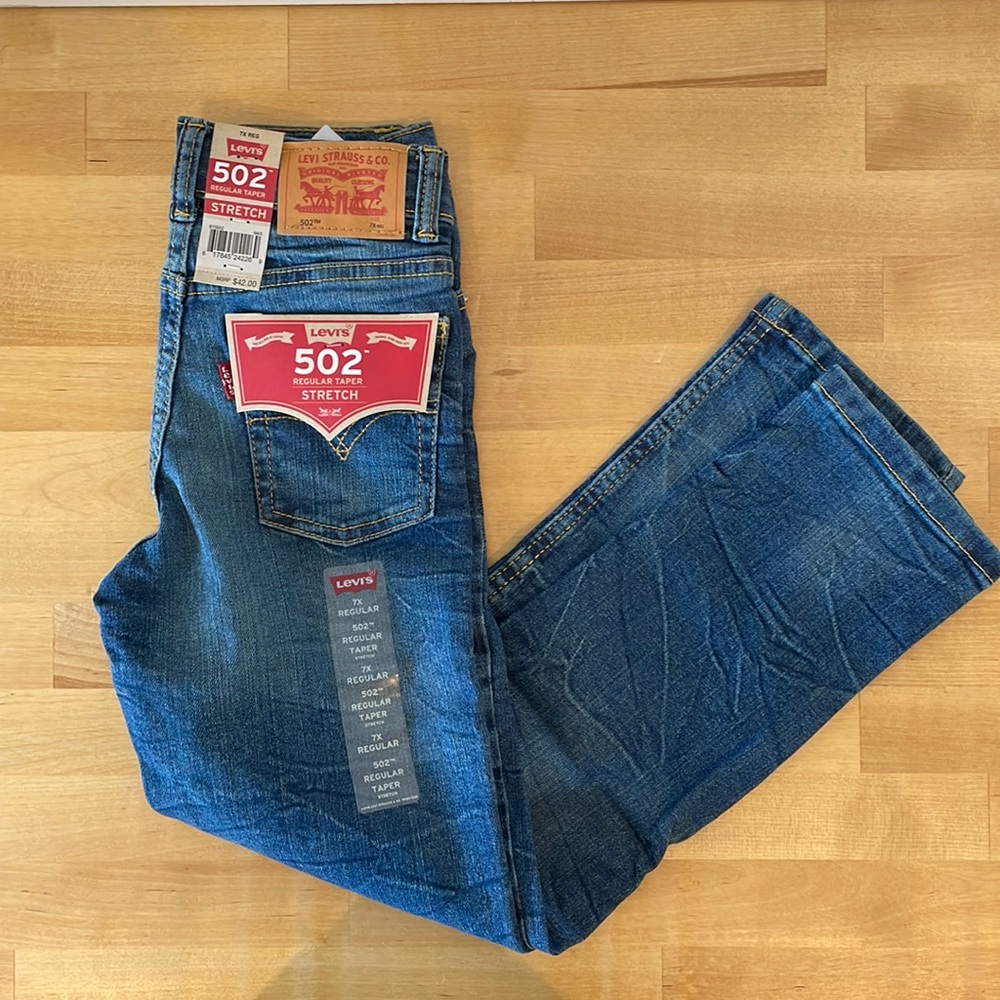 Levi’s Boys 502 Regular Taper Denim Blue Jeans